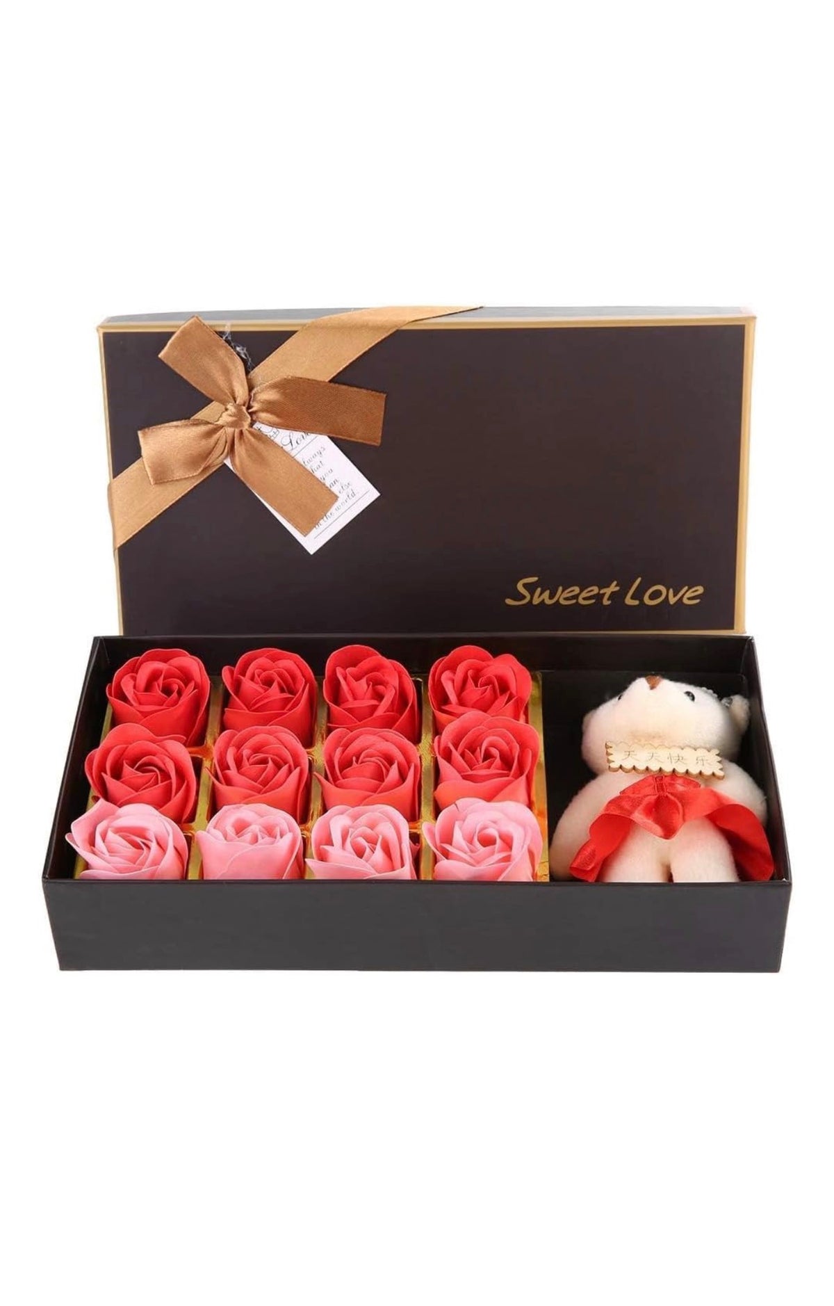 Rose Soap Flower Heart-Shaped Gift Box (Standard Delivery)