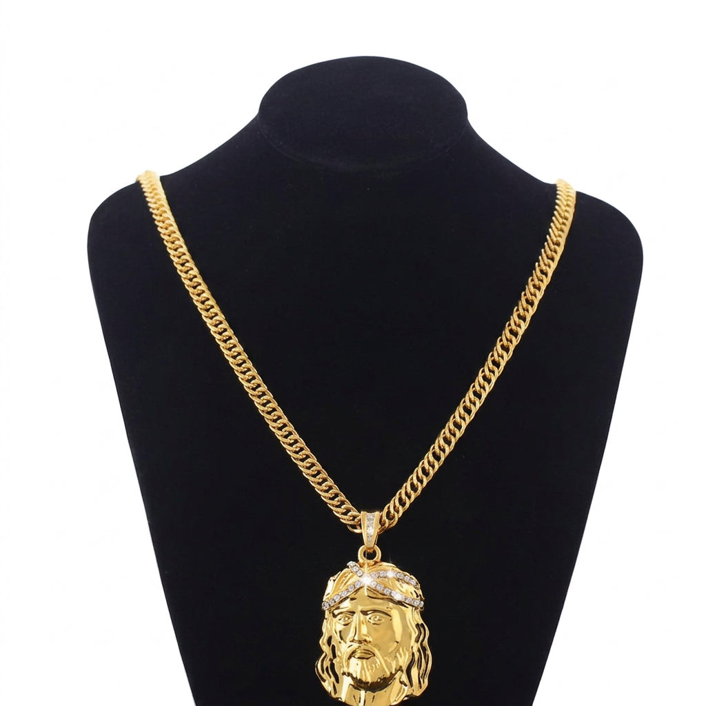 Male Gold Necklace Rosary Necklace ( Standard Delivery )