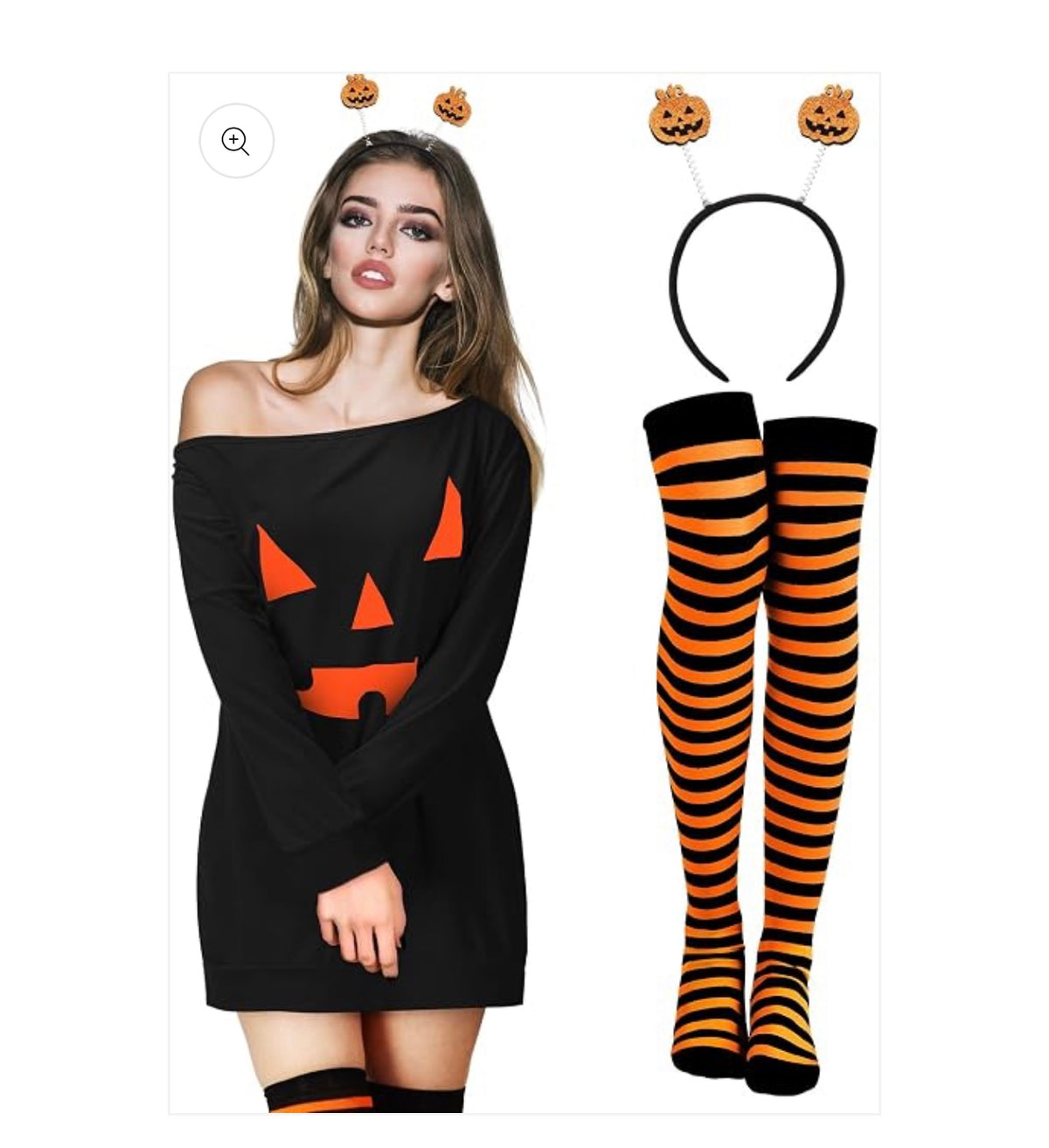 3Pcs Halloween Ghost Pumpkin dress (Standard Delivery)
