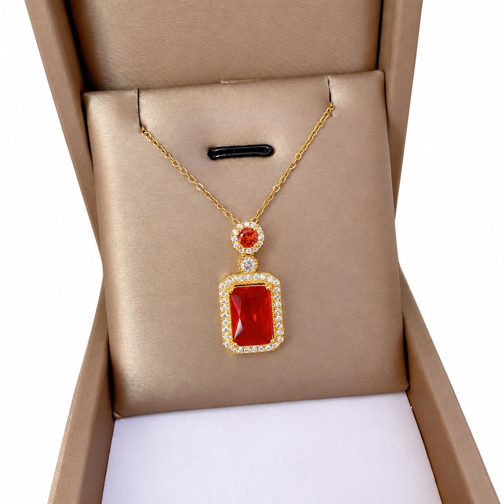Delicate Enamel Heart Pendants Necklaces for Women Gold Color Black Red Love ( Standard Delivery )