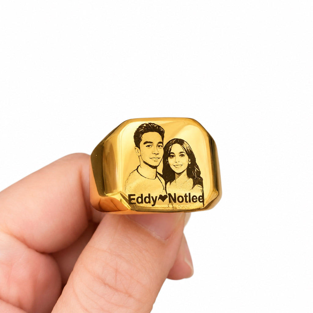 Custom male photo Ring ( Standard Delivery )