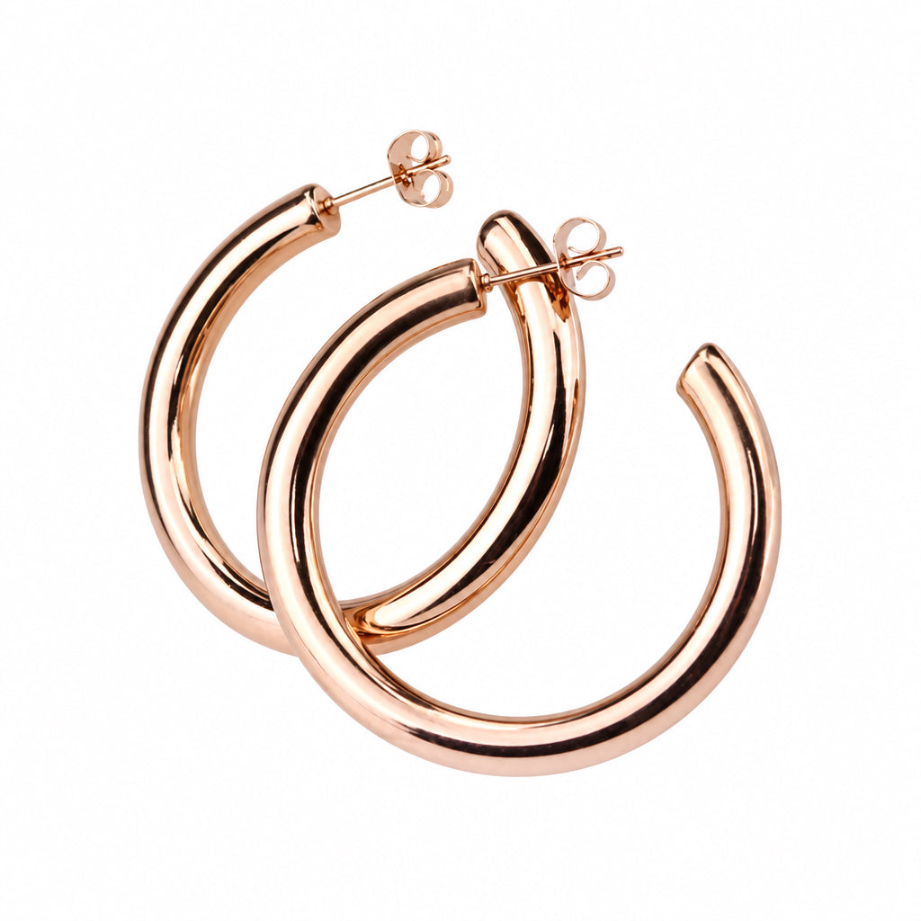 Women's Fashion Jewelry Gold Rose Gold & Silver Rhinestone Hoop Earrings (Standard Delivery)