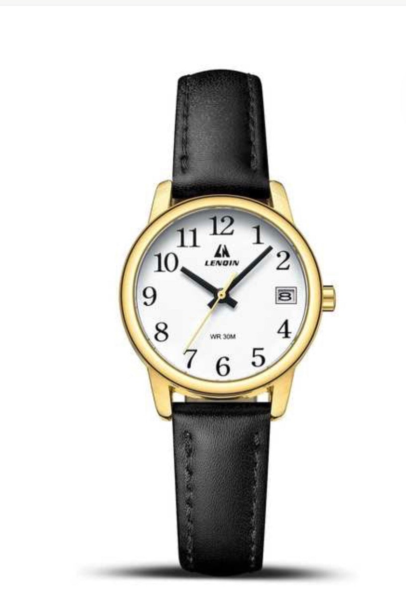 Lady black waterproof leather watch ( Usa Express Delivery)