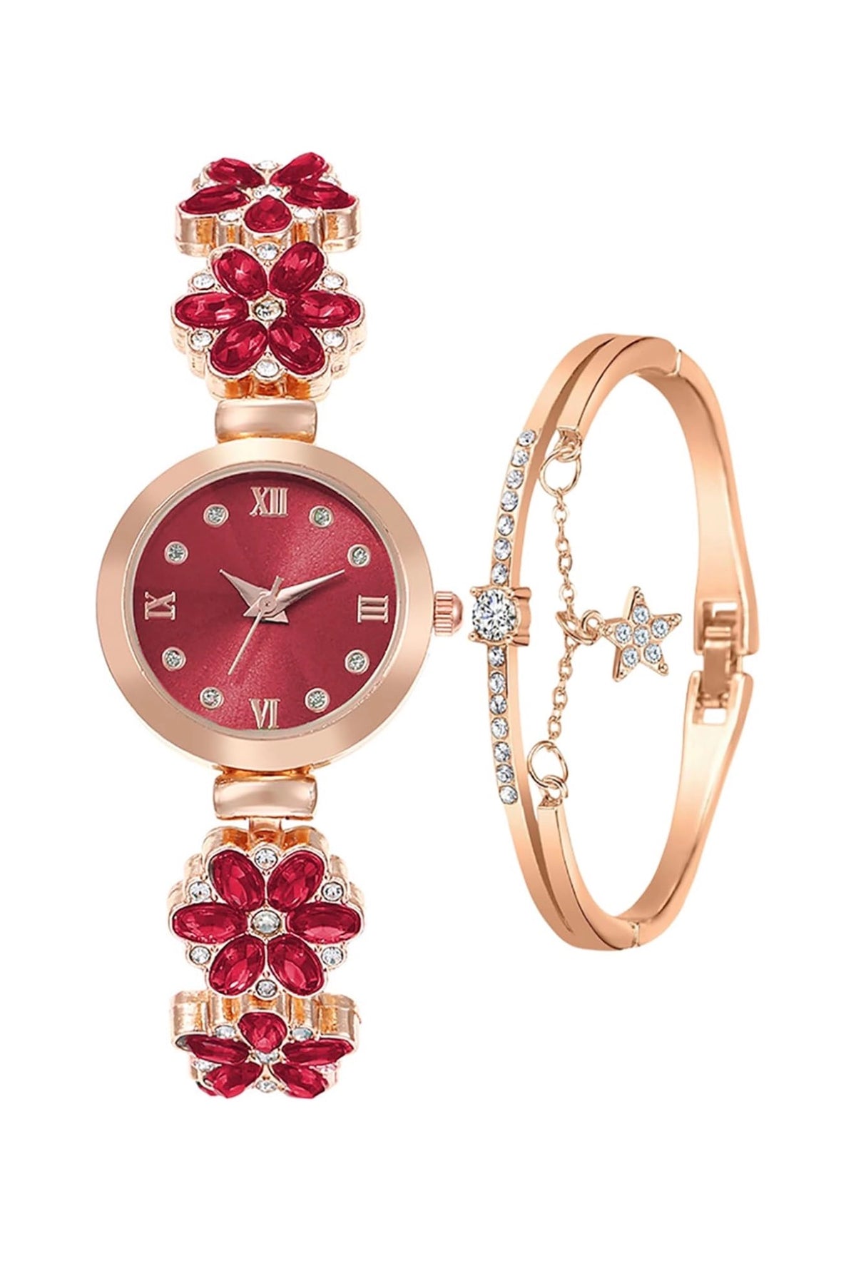 Women's Bracelet Watch Fashion Item Waterproof Quartz Flower Shaped Watch (USA Express Delivery)