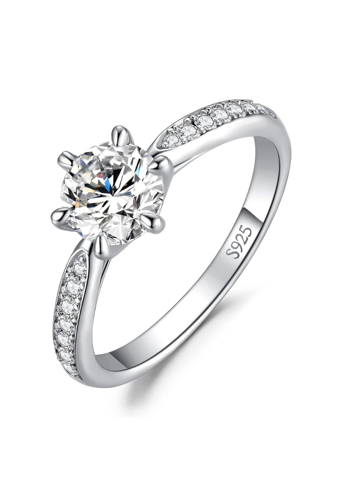 Cubic Zirconia Solitaire Engagement Rings for Women ( Usa Express Delivery)