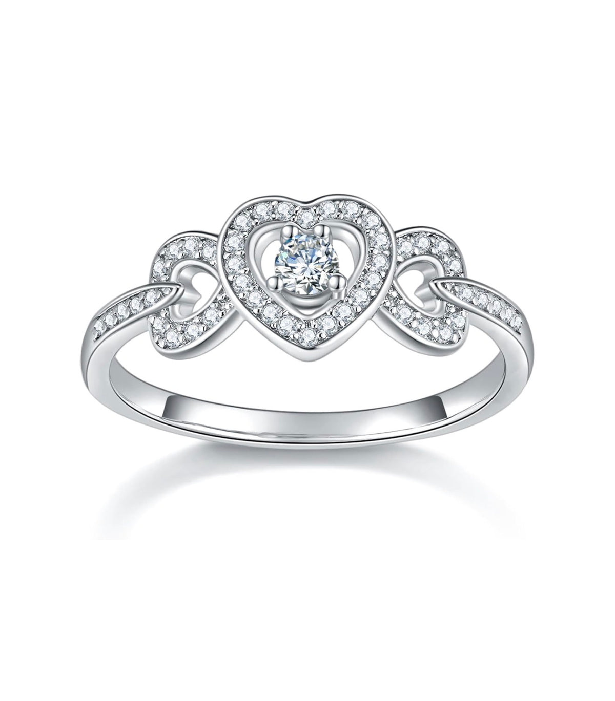 14K Gold/White Gold Plated Rings- Cubic Zirconia Simulated Diamond Band For Wedding- Love Infinity Silver Gold Rings for Women ( Usa Express Delivery)