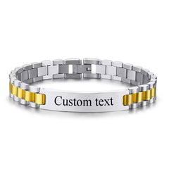 Customized Text Men Stainless Steel Bracelet ( Standard Delivery )