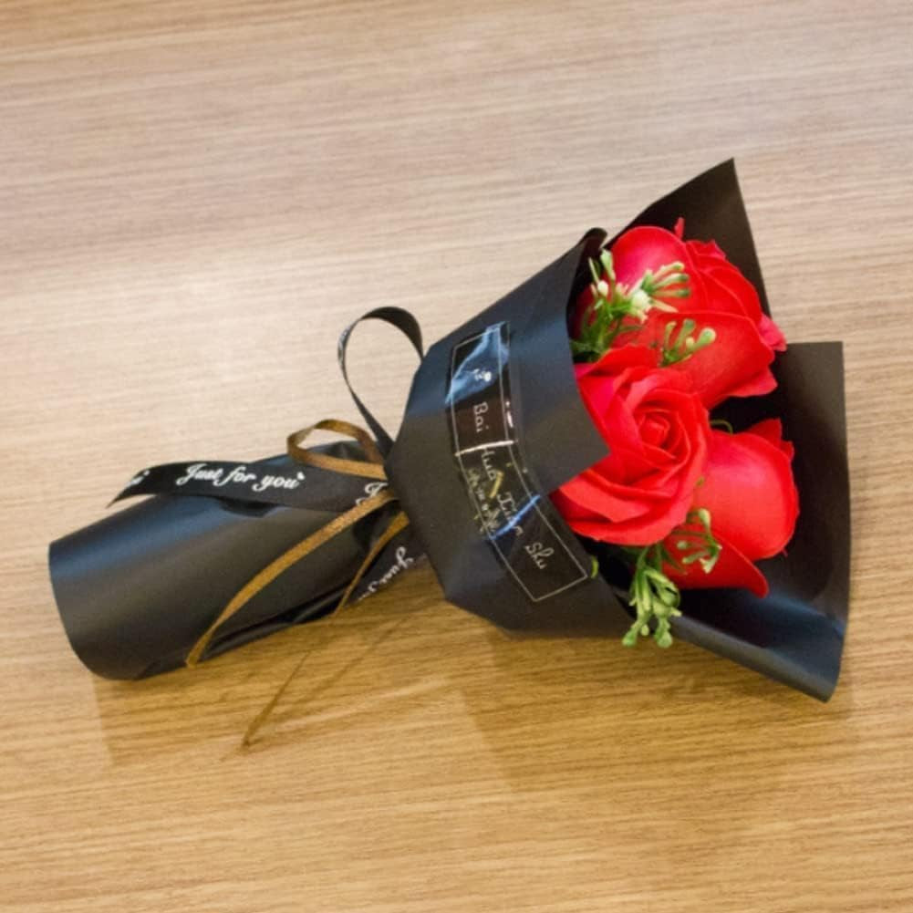 1 x 3 Heads Red Artificial Rose Flower( Usa Express )