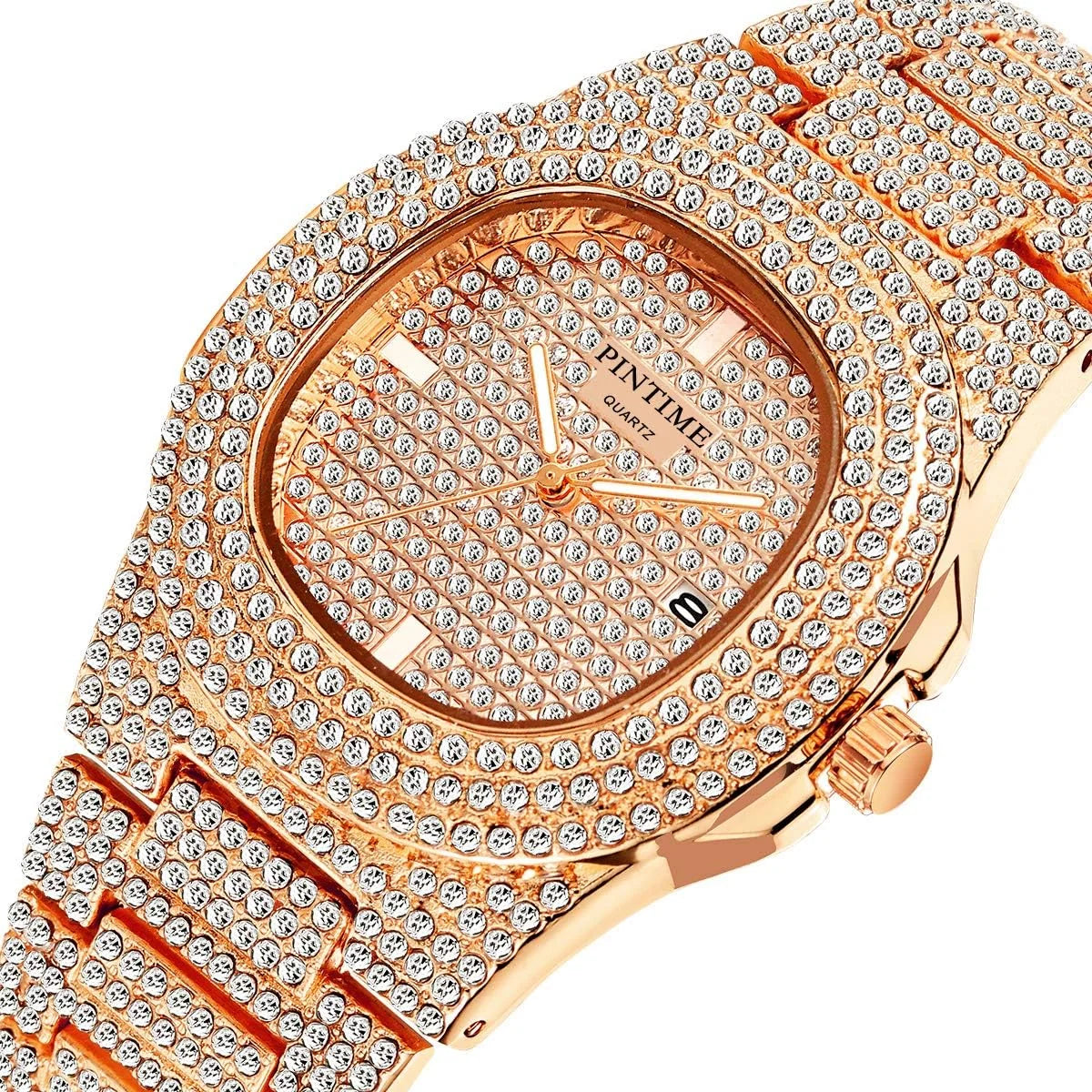 Unisex Full Bling Iced-Out Cuban Watc( Usa Express )