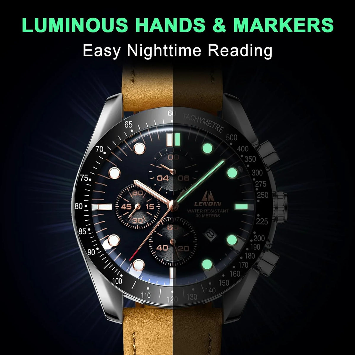 Mens Leather Watch ( Usa Express )