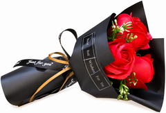 3 Heads Red Artificial Rose Flower( Usa Express )