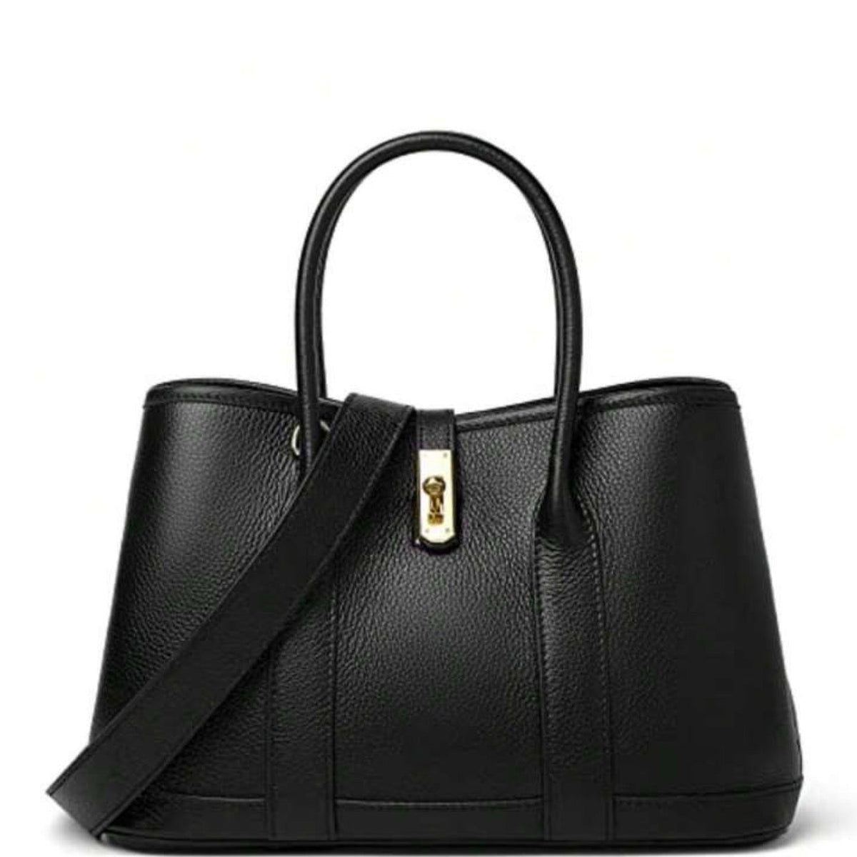 Leather Top Handle Satchel Purse For Women Medium Designer Tote Bag With Twist Lock And Wide Strap (Standard Delivery)
