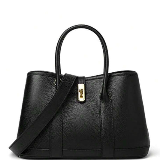 Leather Top Handle Satchel Purse For Women Medium Designer Tote Bag With Twist Lock And Wide Strap (Standard Delivery)