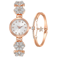 Luxury Womens Diamond Gold Watch and Bracelet (USA Express Delivery)