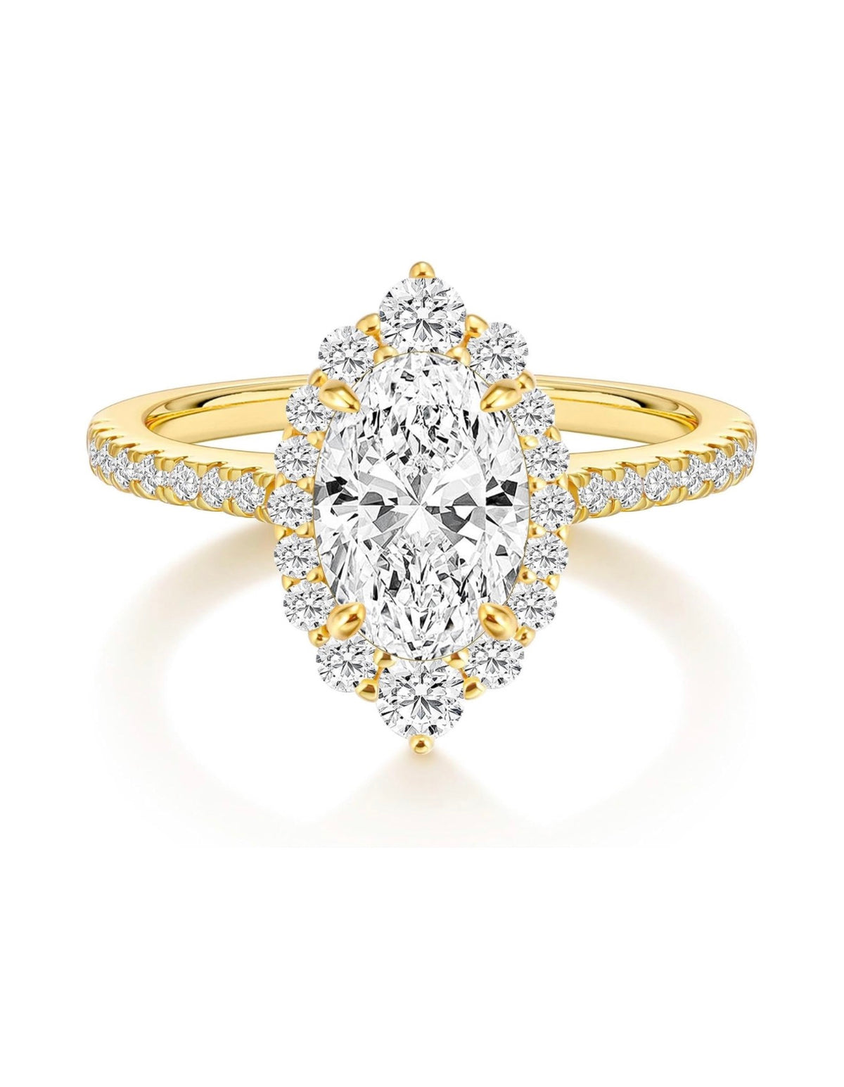 3CT Oval Cut CZ Engagement Rings for Women Halo Wedding Band( Usa Express Delivery)