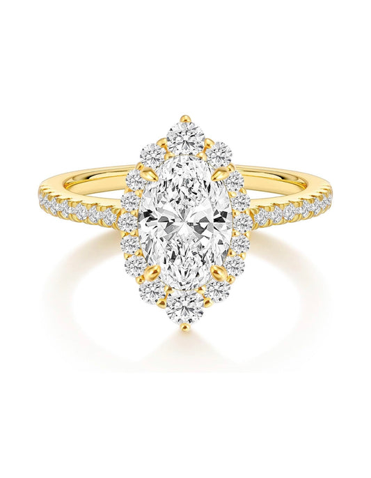 3CT Oval Cut CZ Engagement Rings for Women Halo Wedding Band( Usa Express Delivery)