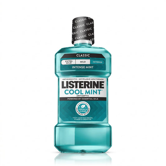 Listerine Cool Mint Intense Antiseptic Mouthwash for Bad Breath, 500 mL(USA Express Delivery)
