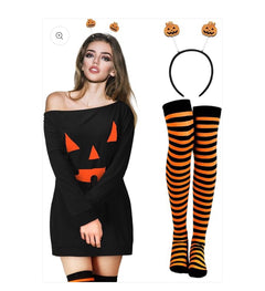3Pcs Halloween Ghost Pumpkin dress (Standard Delivery)