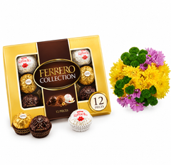 Heartfelt Package - Fresh Flower, Big Chocolate and Free Note( Same Day Delivery Usa & Canada )