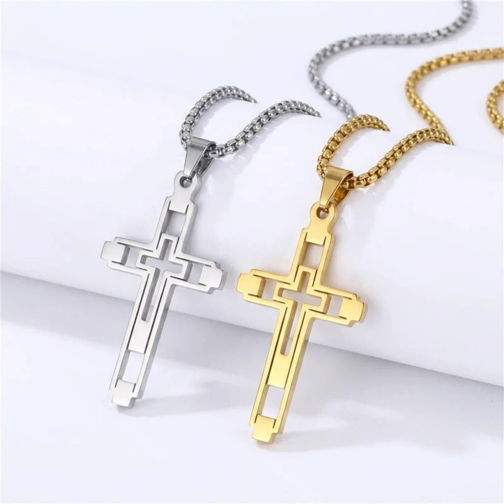 Cross Stainless Steel Necklaces for Man ( Standard Delivery )