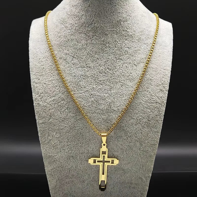 Cross Stainless Steel Necklaces for Man ( Standard Delivery )