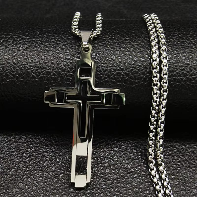 Cross Stainless Steel Necklaces for Man ( Standard Delivery )