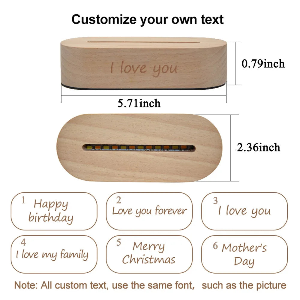 Custom Double-Heart Infinity Names LED Night Light