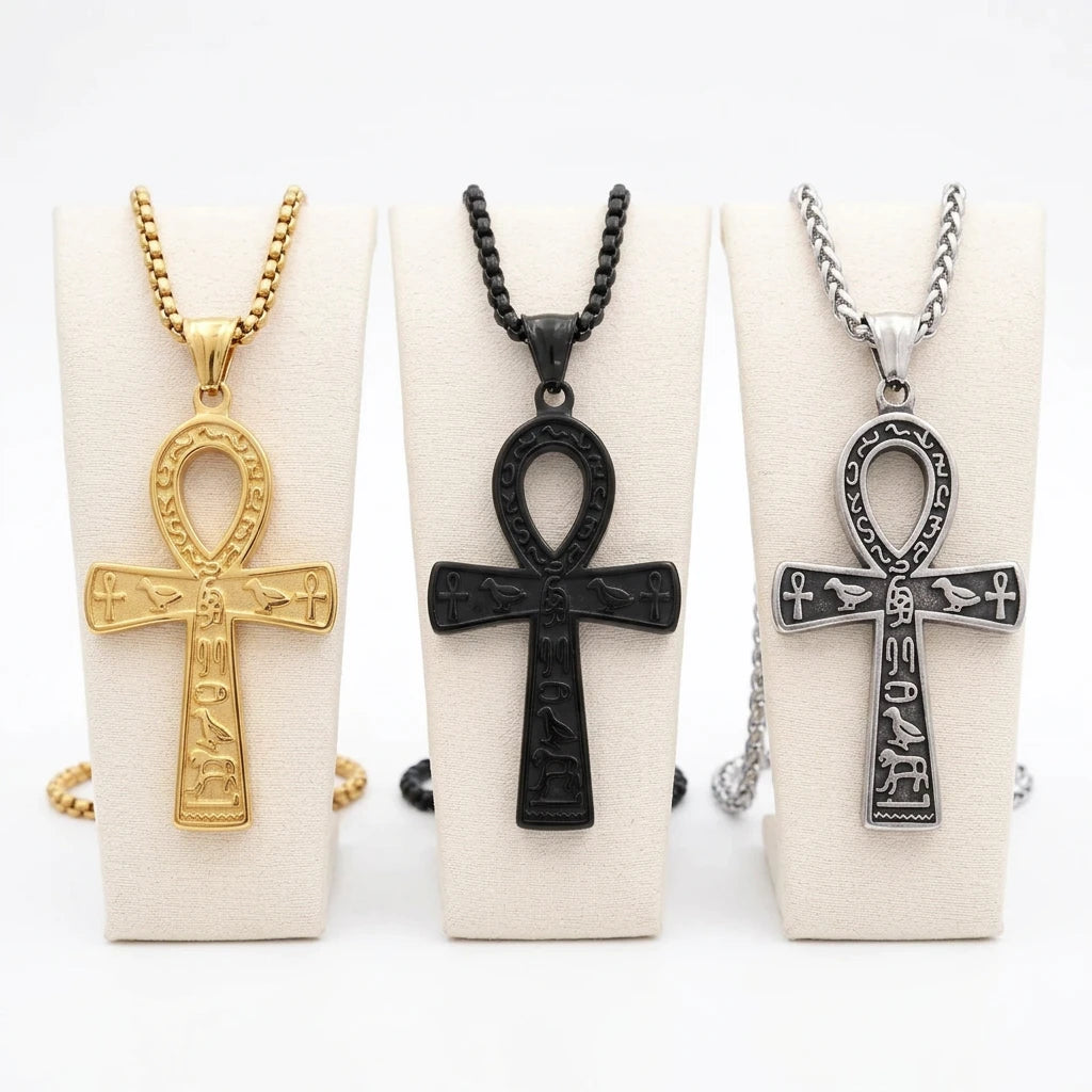 Egyptian Ankh Cross Pendant Necklace for Men ( Standard Delivery )