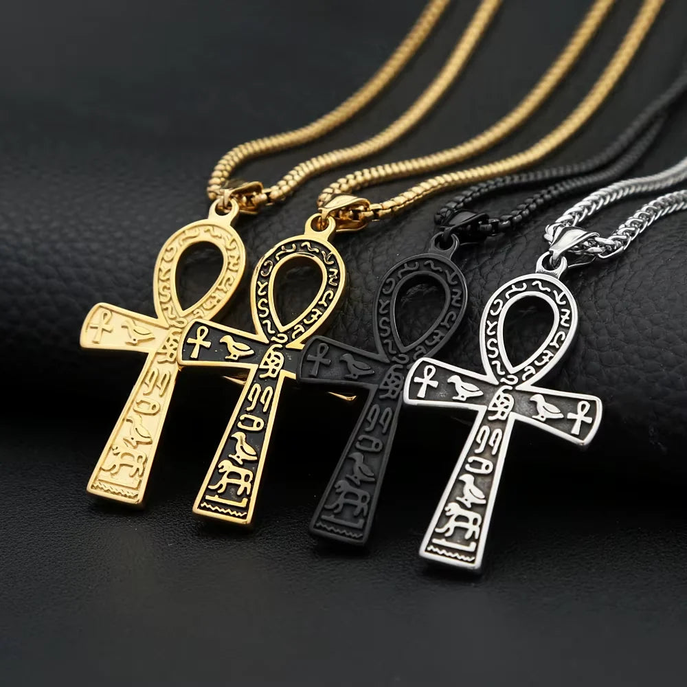Egyptian Ankh Cross Pendant Necklace for Men ( Standard Delivery )