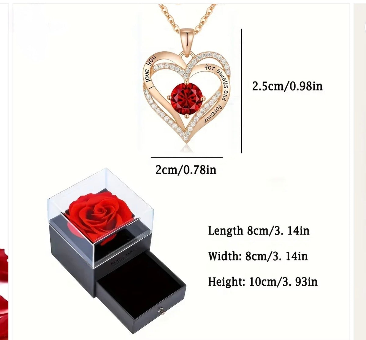 Necklaces with Rose Flower Gift Box for Women ( Standard Delivery)