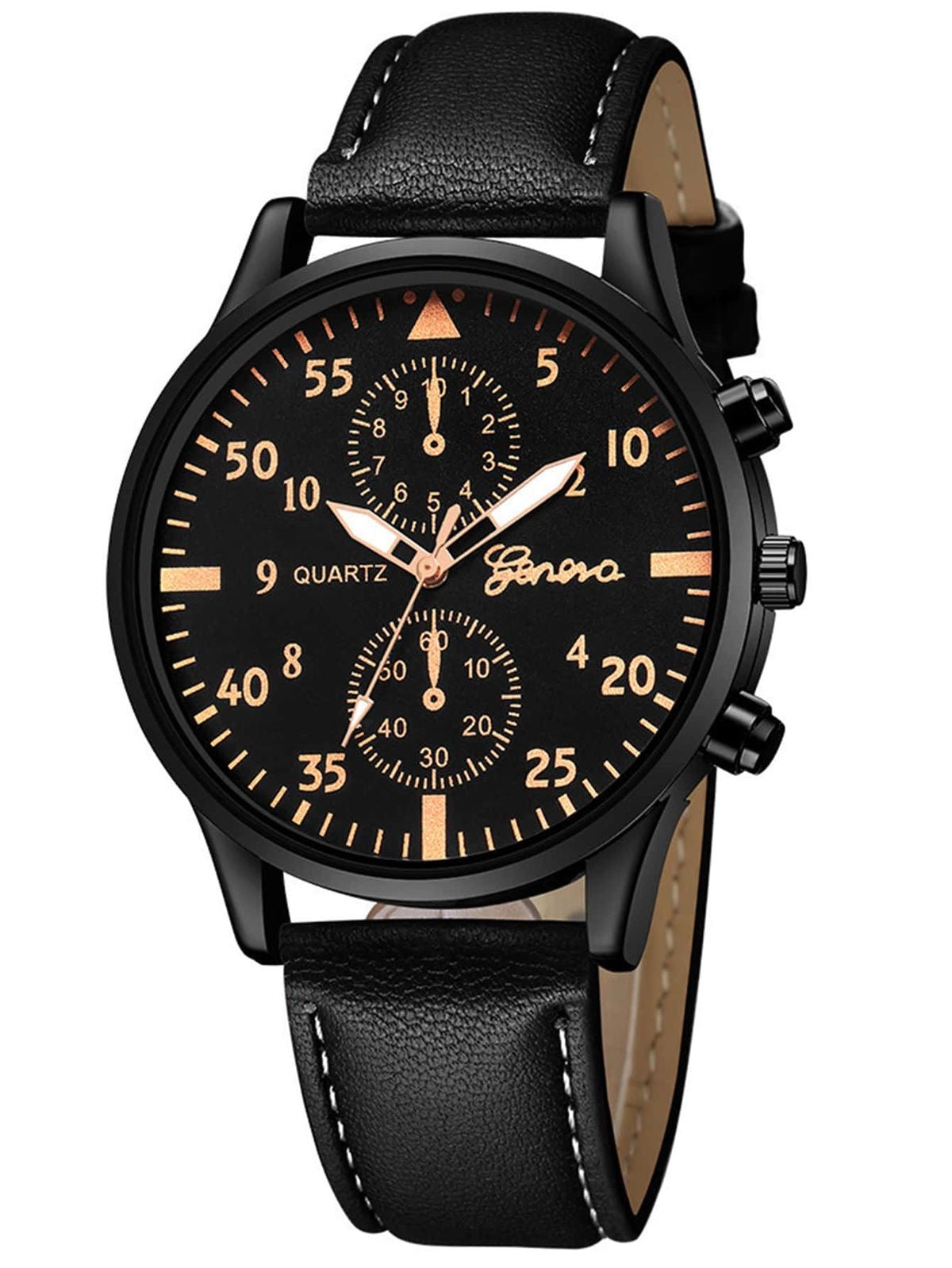 Men Casual Business Wristwatch Leather Strap( Usa Express Delivery)