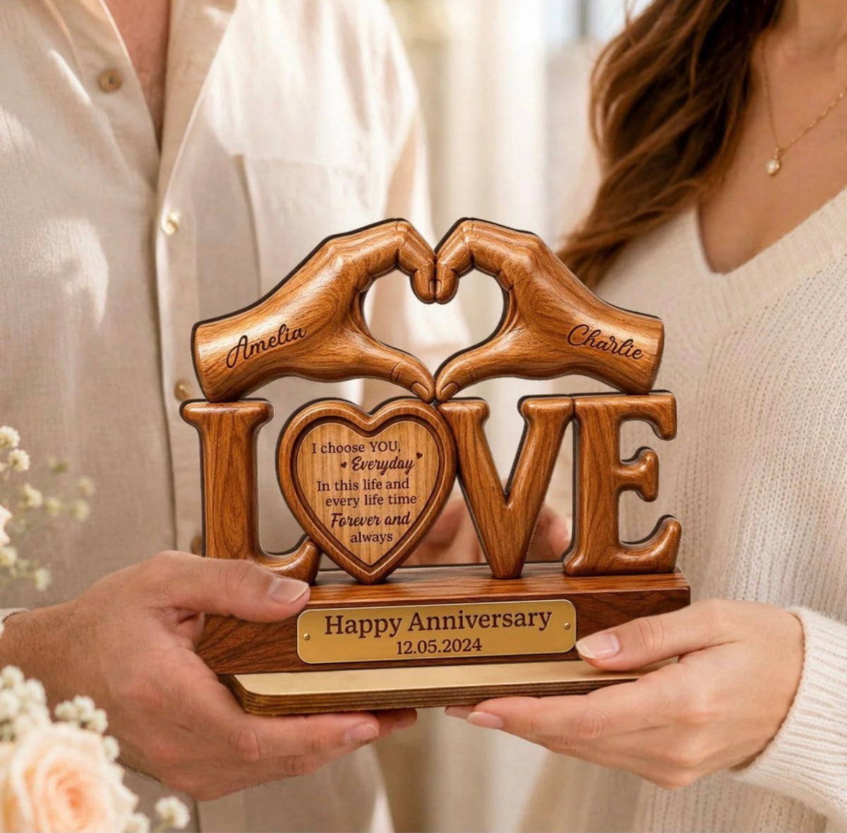 Personalized 2-Layered Wooden Plaque (Standard Delivery)