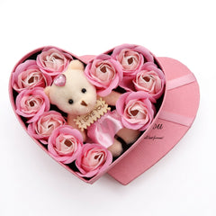 Rose Soap Flower Heart-Shaped Gift Box, Gift For Valentine's Day, Mother's Day, Birthday (Standard Delivery)