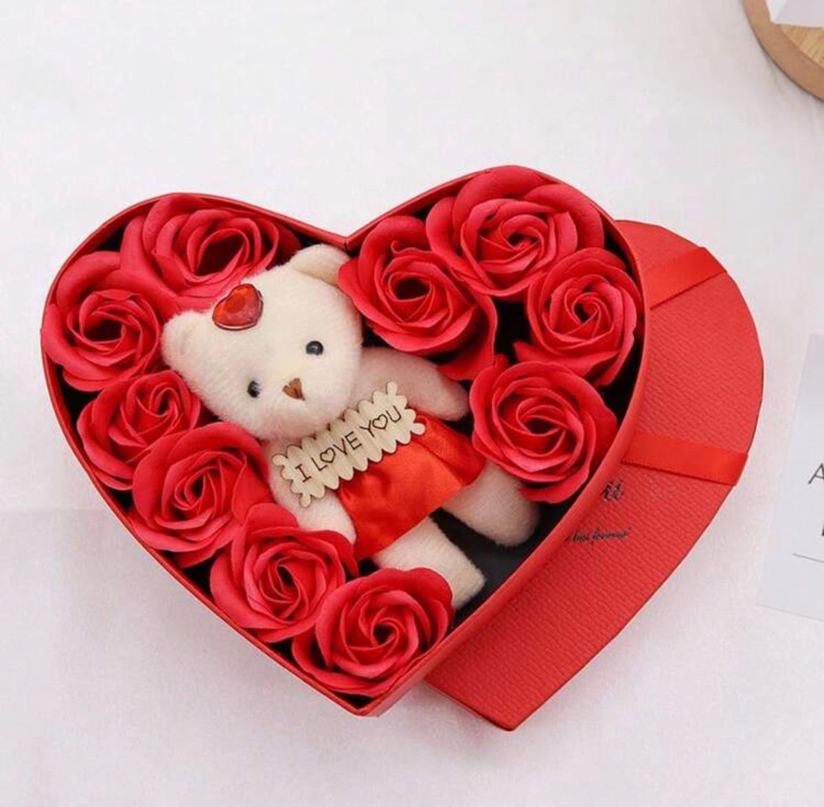 Rose Soap Flower Heart-Shaped Gift Box, Gift For Valentine's Day, Mother's Day, Birthday (Standard Delivery)