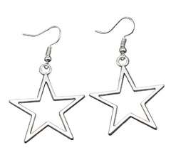 Women's Fashion Jewelry Silver Star Shaped Dangle Drop Earrings (Standard Delivery)