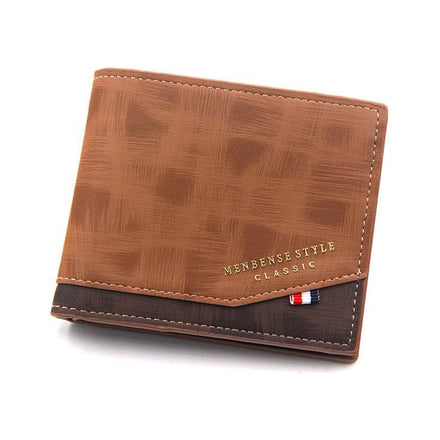 Wallet brown PU Material 4 Card Holder 2 Money Pockets (USA Express Delivery)
