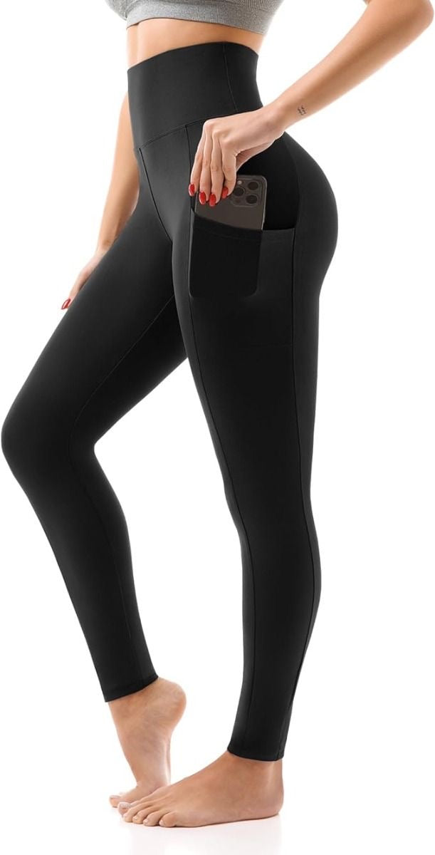 High Waisted Leggings with Pockets Women, Full Length Capri Buttery Soft Stretchy Yoga Pants (USA Express Delivery)