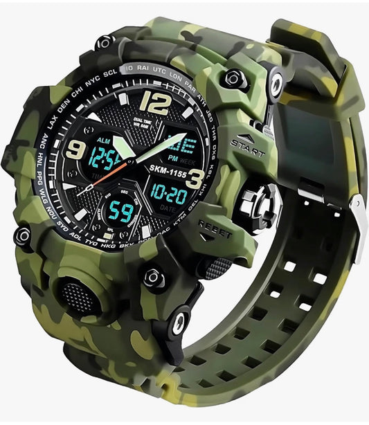 Cortella Mens Watch, Sports Outdoor Military Tactical Date Multi Function Timepiece, Water Resistant LED Alarm Chronograph Style Wrist Watches (USA Express Delivery)