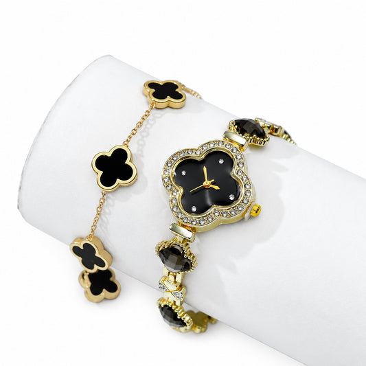 Wristwatch Flower Design Four Leaf Bracelets for Women (USA Express Delivery)