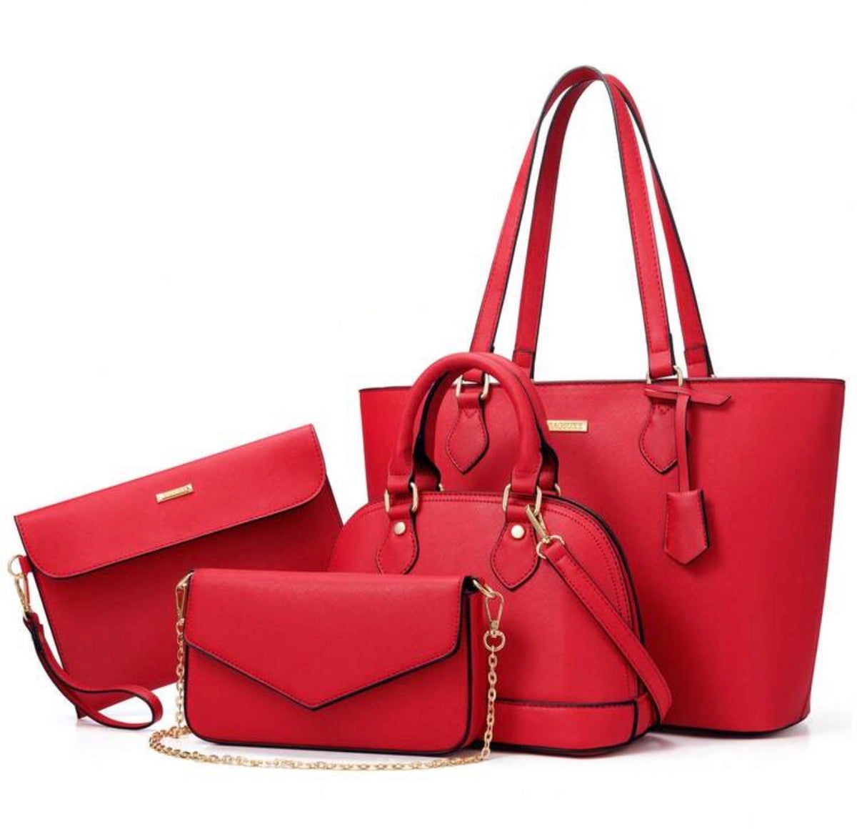 4PCS Women Fashion Handbags Purses Wallet Tote Shoulder Bags Casual Crossbody Bags, Best Valentine's Day Gift For Ladies Girls, Satchel Purse Set 4pcs (Standard Delivery)
