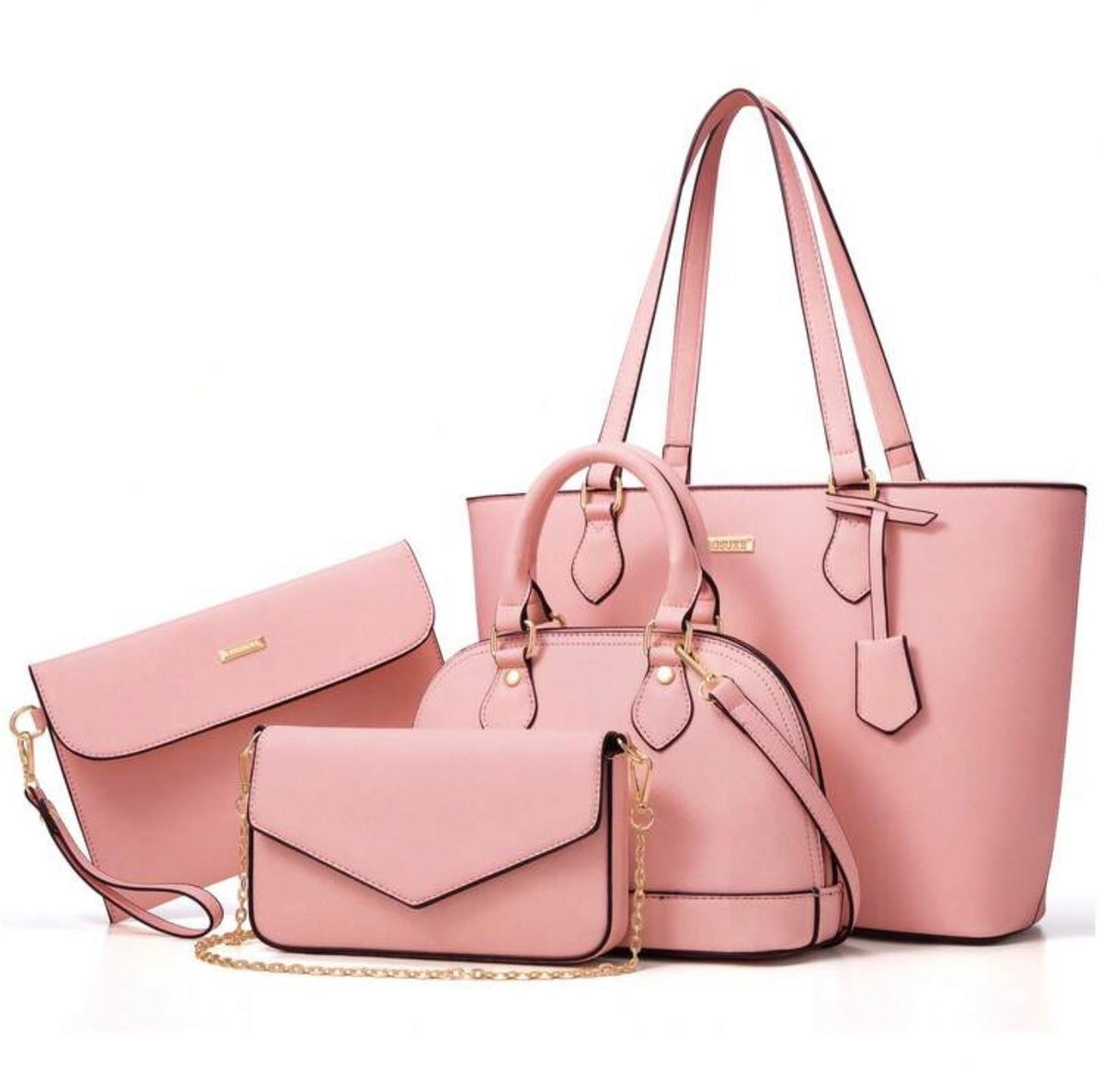 4PCS Women Fashion Handbags Purses Wallet Tote Shoulder Bags Casual Crossbody Bags, Best Valentine's Day Gift For Ladies Girls, Satchel Purse Set 4pcs (Standard Delivery)