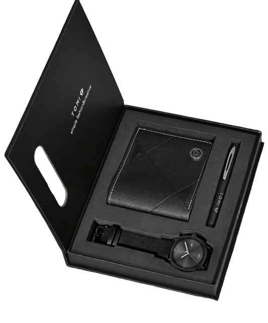 Premium watch and wallet Leather Strap, Gift Box Set( Usa Express Delivery)