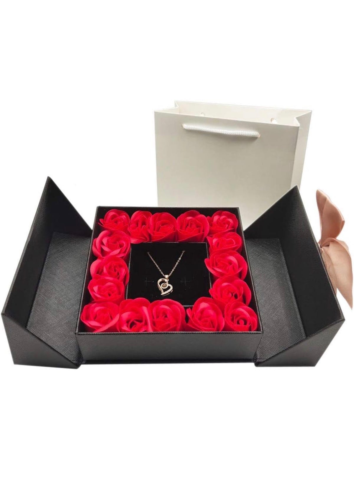Preserved Real Rose with Red Necklace Eternal Roses  ( Standard Delivery)