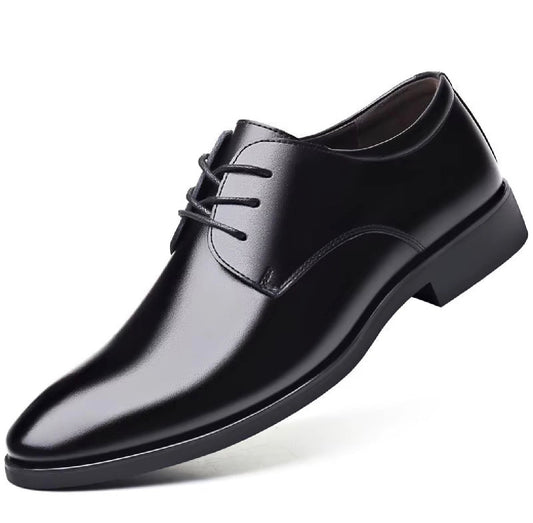 Men's New Business Leather Shoe Pointed Toe Shallow High Heel Shoe ( Standard Delivery )