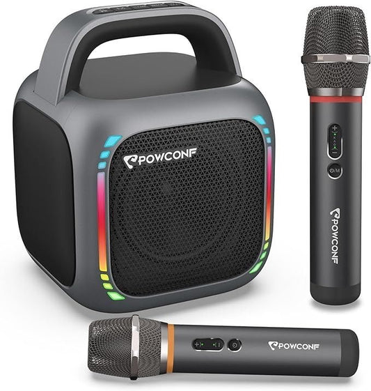 Portable Karaoke Machine With 2 Wireless Microphones (Standard Delivery)