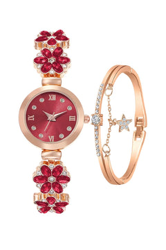 Women's Bracelet Watch Fashion Item Waterproof Quartz Flower Shaped Watch (USA Express Delivery)