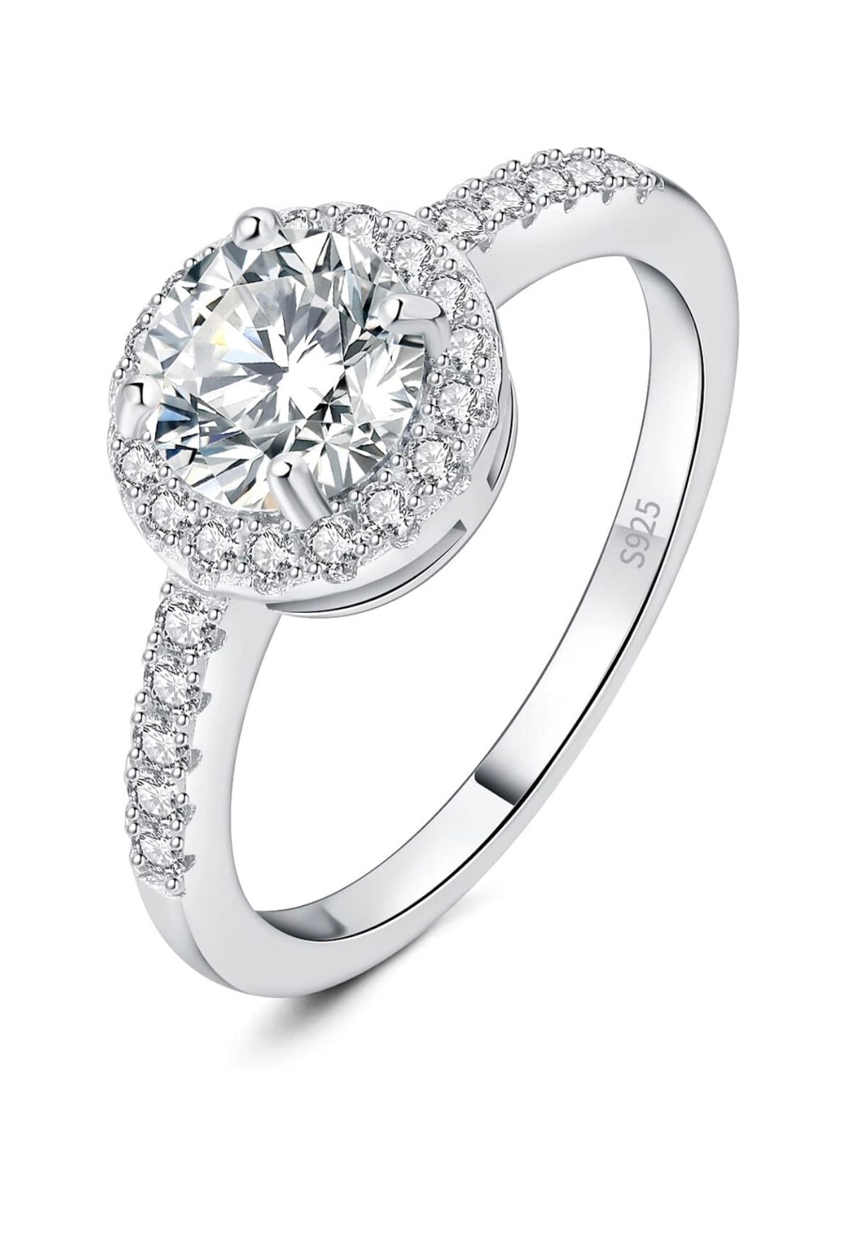 Moissanite Round Cut Halo Engagement Rings for Women ( Usa Express Delivery)