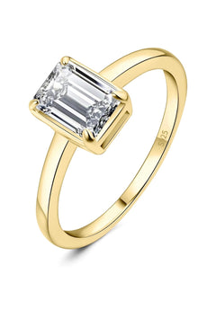 1ct Emerald Cut Moissanite Solitaire Engagement Rings for Women
 ( Usa Express Delivery)