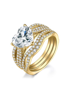 Love Heart 3ct Cubic Zirconia Solitaire Engagement Rings for Women ( Usa Express Delivery)