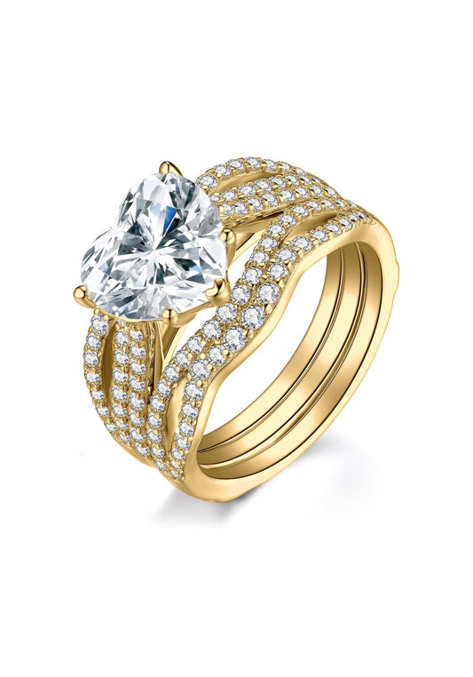 Love Heart 3ct Cubic Zirconia Solitaire Engagement Rings for Women ( Usa Express Delivery)